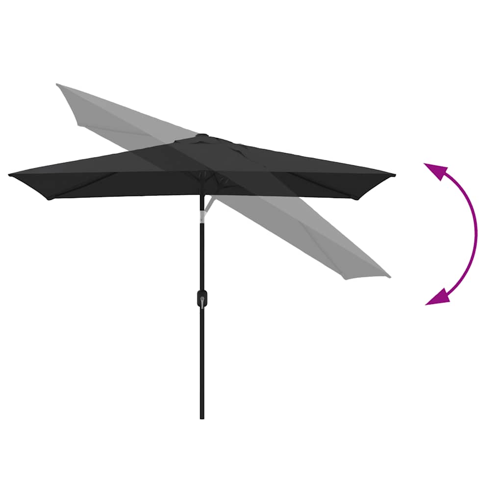 Sonnenschirm mit Metall-Mast 300x200 cm Schwarz