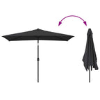 Sonnenschirm mit Metall-Mast 300x200 cm Schwarz