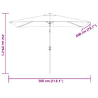 Sonnenschirm mit Metall-Mast 300x200 cm Azurblau