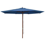 Sonnenschirm mit Holzmast 350 cm Blau