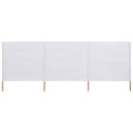 3-teiliges Windschutzgewebe 400 x 80 cm Sandweiß