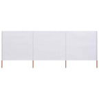 3-teiliges Windschutzgewebe 400 x 80 cm Sandweiß