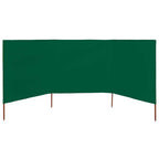 3-teiliges Windschutzgewebe 400 x 80 cm Grün