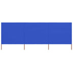 3-teiliges Windschutzgewebe 400 x 80 cm Azurblau