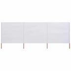 3-teiliges Windschutzgewebe 400 x 160 cm Sandweiß