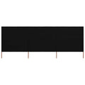 3-teiliges Windschutzgewebe 400 x 160 cm Schwarz