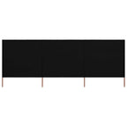 3-teiliges Windschutzgewebe 400 x 160 cm Schwarz