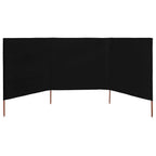 3-teiliges Windschutzgewebe 400 x 160 cm Schwarz