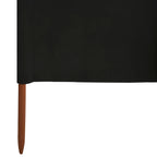 3-teiliges Windschutzgewebe 400 x 160 cm Schwarz