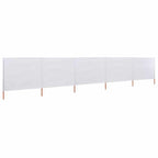 5-teiliges Windschutzgewebe 600 x 80 cm Sandweiß