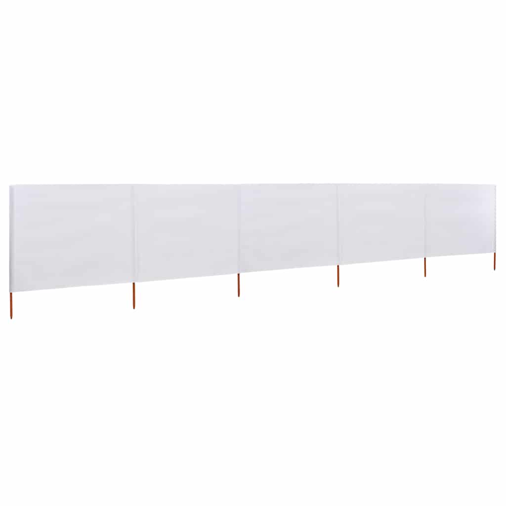 5-teiliges Windschutzgewebe 600 x 80 cm Sandweiß