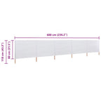 5-teiliges Windschutzgewebe 600 x 80 cm Sandweiß