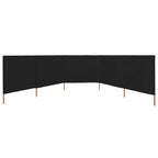 5-teiliges Windschutzgewebe 600 x 80 cm Schwarz