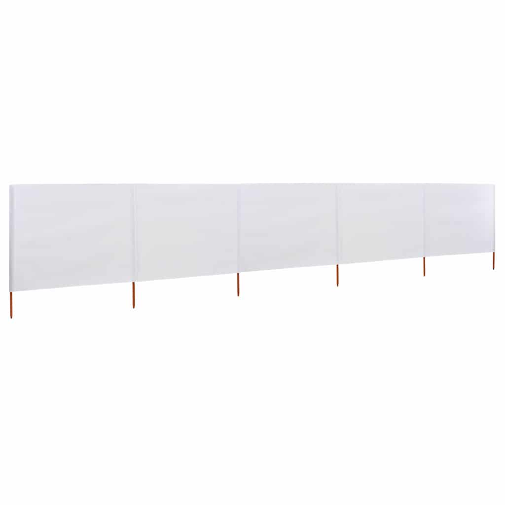 5-teiliges Windschutzgewebe 600 x 120 cm Sandweiß