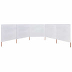 5-teiliges Windschutzgewebe 600 x 120 cm Sandweiß