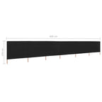 6-teiliges Windschutzgewebe 800 x 120 cm Schwarz