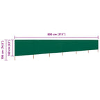 6-teiliges Windschutzgewebe 800 x 160 cm Grün