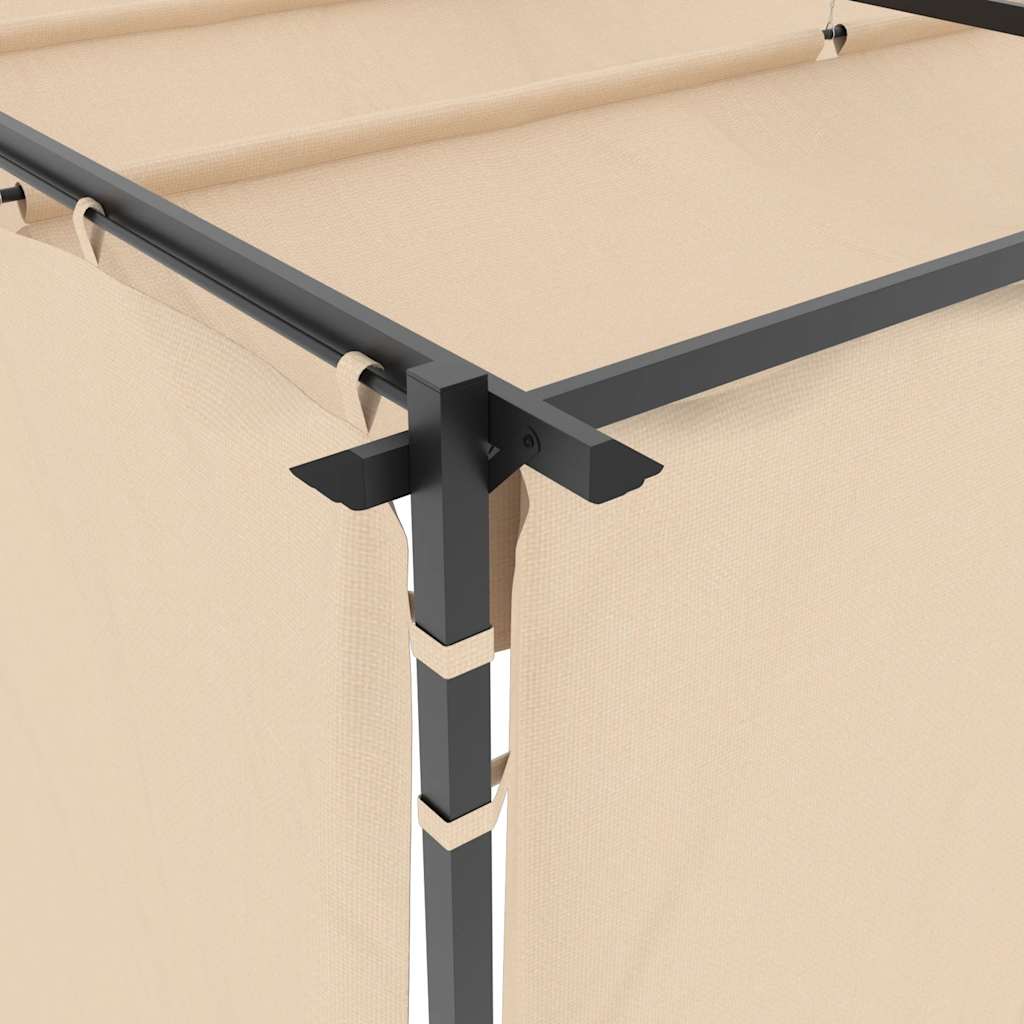 Pavillon mit Vorhängen 3 x 3 m Creme Stahl