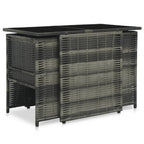 3-tlg. Bistro-Set mit Auflagen Poly Rattan Grau