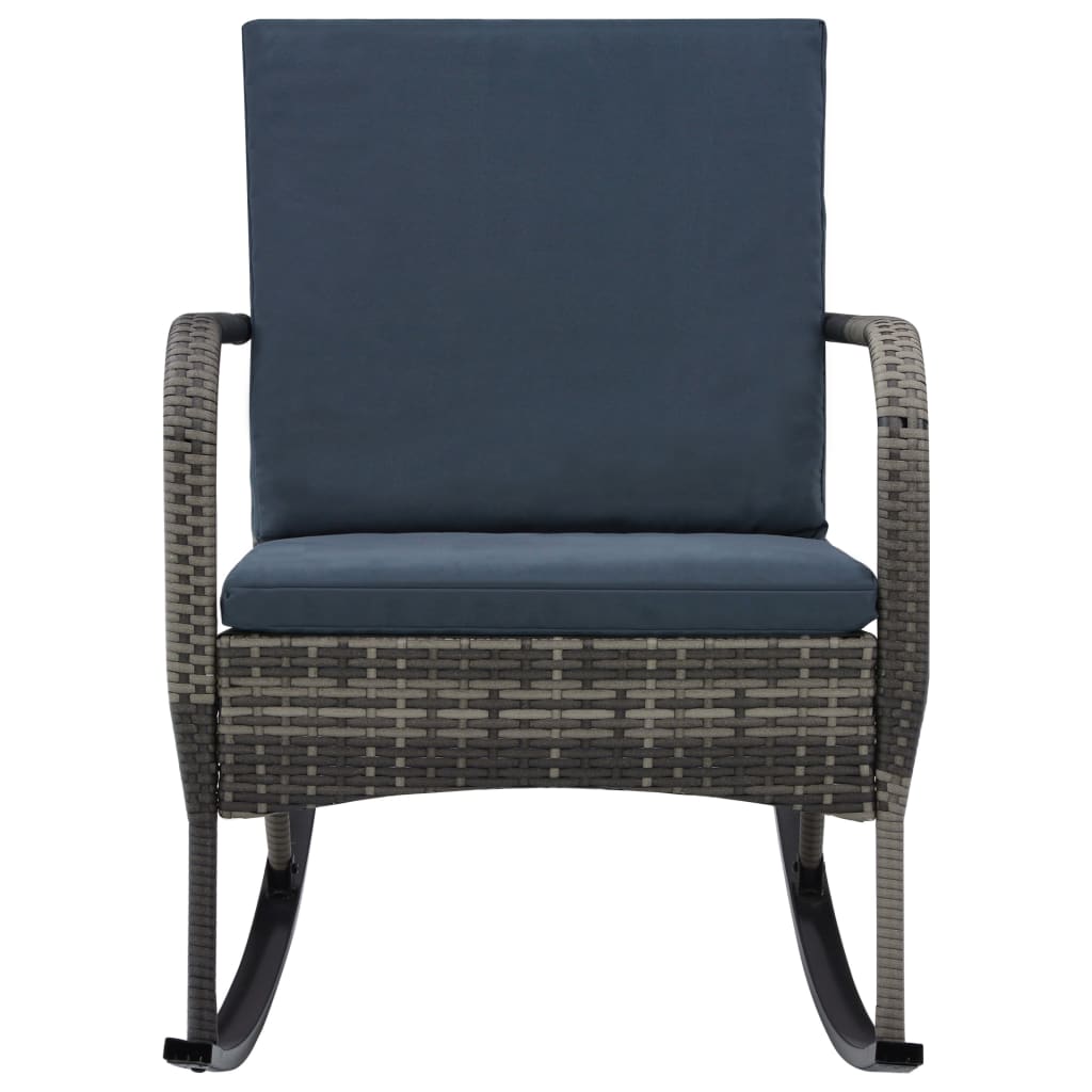 Garten-Schaukelstuhl Poly Rattan Anthrazit