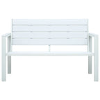 Gartenbank 120 cm HDPE Weiß Holz-Optik