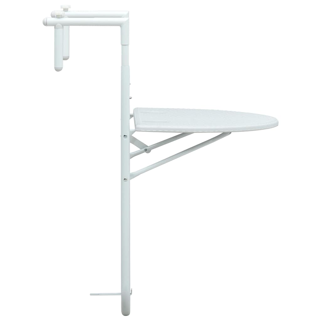 Balkon-Hängetisch Weiß 60x64x83,5 cm Kunststoff Rattan-Optik