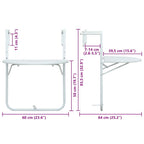 Balkon-Hängetisch Weiß 60x64x83,5 cm Kunststoff Rattan-Optik