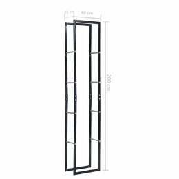vidaXL Brennholzregal Schwarz 40×25×200 cm Stahl