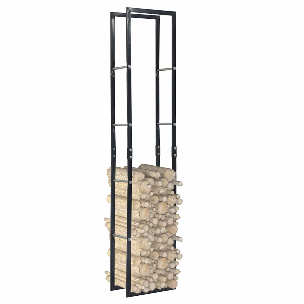 vidaXL Brennholzregal Schwarz 40×25×200 cm Stahl