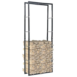 vidaXL Brennholzregal Schwarz 80×25×200 cm Stahl