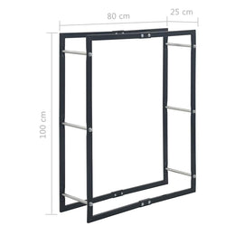 vidaXL Brennholzregal Schwarz 80×25×100 cm Stahl