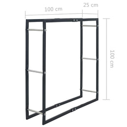 vidaXL Brennholzregal Schwarz 100×25×100 cm Stahl