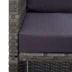5-tlg. Garten-Essgruppe Poly Rattan Akazie Massivholz Anthrazit
