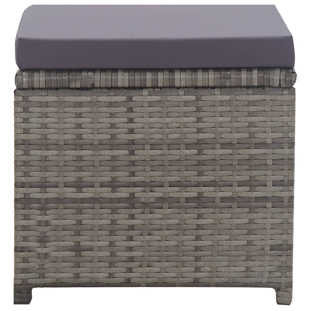 5-tlg. Garten-Essgruppe Poly Rattan Akazie Massivholz Anthrazit