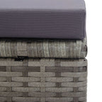 5-tlg. Garten-Essgruppe Poly Rattan Akazie Massivholz Anthrazit