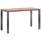 5-tlg. Garten-Essgruppe Poly Rattan Akazie Massivholz Anthrazit