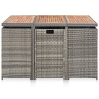 11-tlg. Garten-Essgruppe Poly Rattan Akazienholz Anthrazit