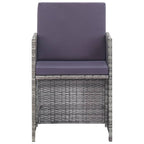 11-tlg. Garten-Essgruppe Poly Rattan Akazienholz Anthrazit