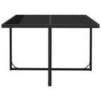 5-tlg. Garten-Essgruppe mit Auflagen Poly Rattan Schwarz