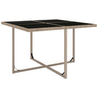 5-tlg. Garten-Essgruppe mit Auflagen Poly Rattan Beige