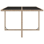 5-tlg. Garten-Essgruppe mit Auflagen Poly Rattan Beige