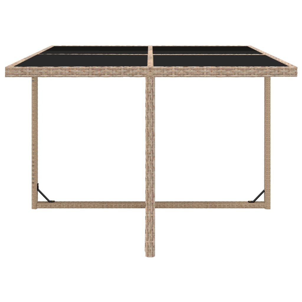 5-tlg. Garten-Essgruppe mit Auflagen Poly Rattan Beige