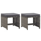 Gartenhocker 2 Stk. mit Sitzkissen Poly Rattan Anthrazit