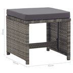 Gartenhocker 2 Stk. mit Sitzkissen Poly Rattan Anthrazit