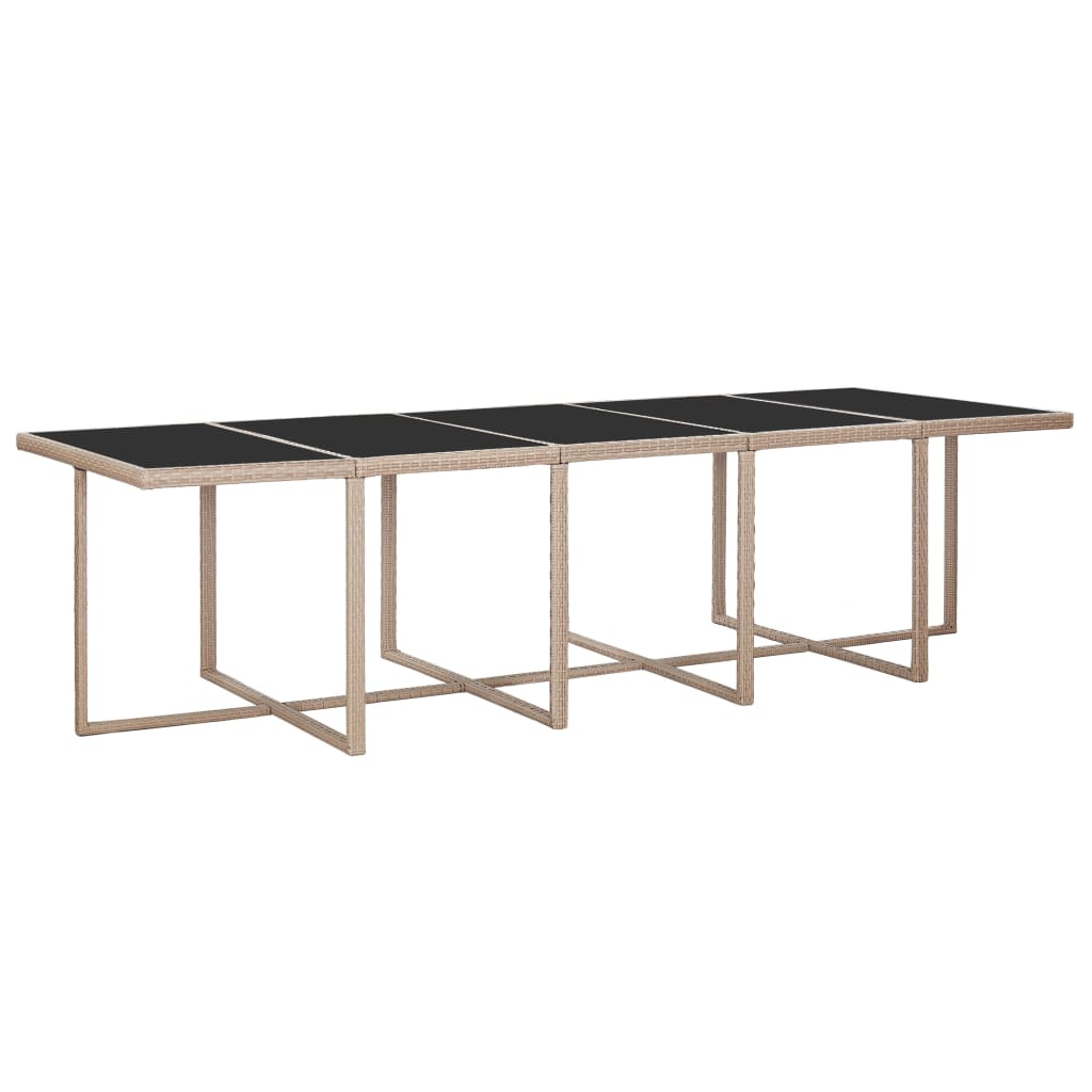 15-tlg. Garten-Essgruppe mit Auflagen Poly Rattan Beige