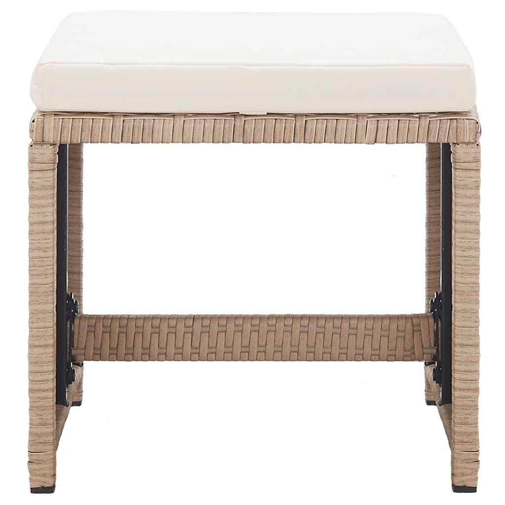 17-tlg. Garten-Essgruppe mit Auflagen Poly Rattan Beige