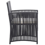 4-tlg. Garten-Lounge-Set mit Auflage Poly Rattan Schwarz