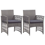 Gartensessel mit Sitzkissen 2 Stk. Anthrazit Poly Rattan