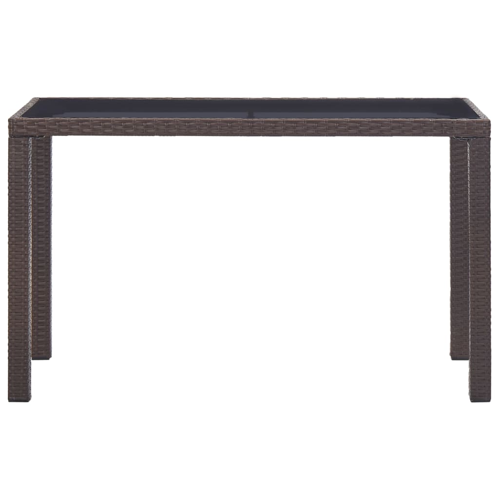 Gartentisch Braun 123x60x74 cm Poly Rattan