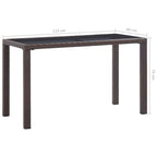 Gartentisch Braun 123x60x74 cm Poly Rattan